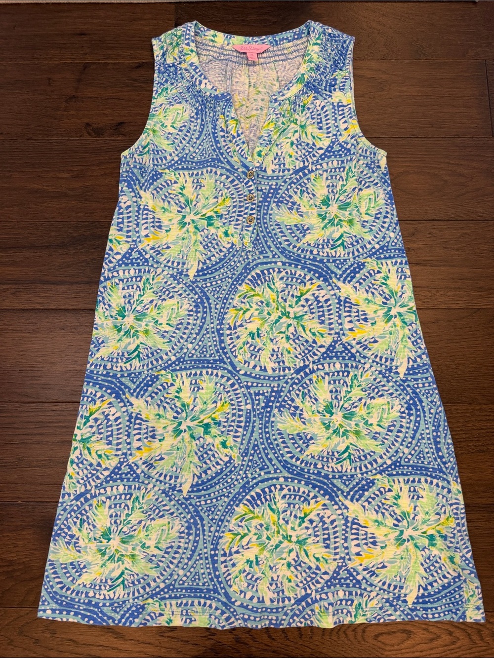 Lilly Pulitzer Essie Shift Dress Bennet Blue Tropic Like It's Hot - XS - C67-012